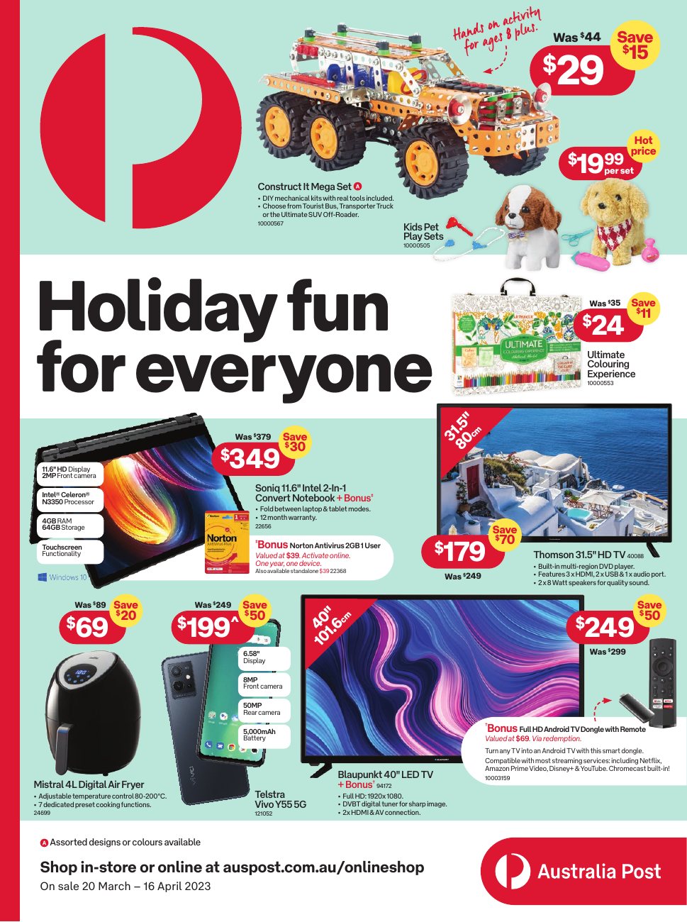 Australia Post Product Catalogue original Page 1